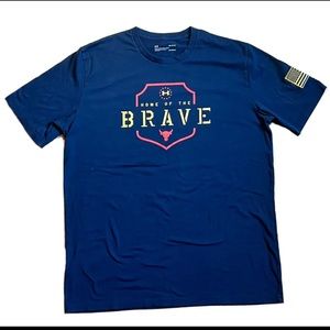 Under Armour Men's Heatgear Project Rock “Home of the Brave” Graphic shirt NAVY